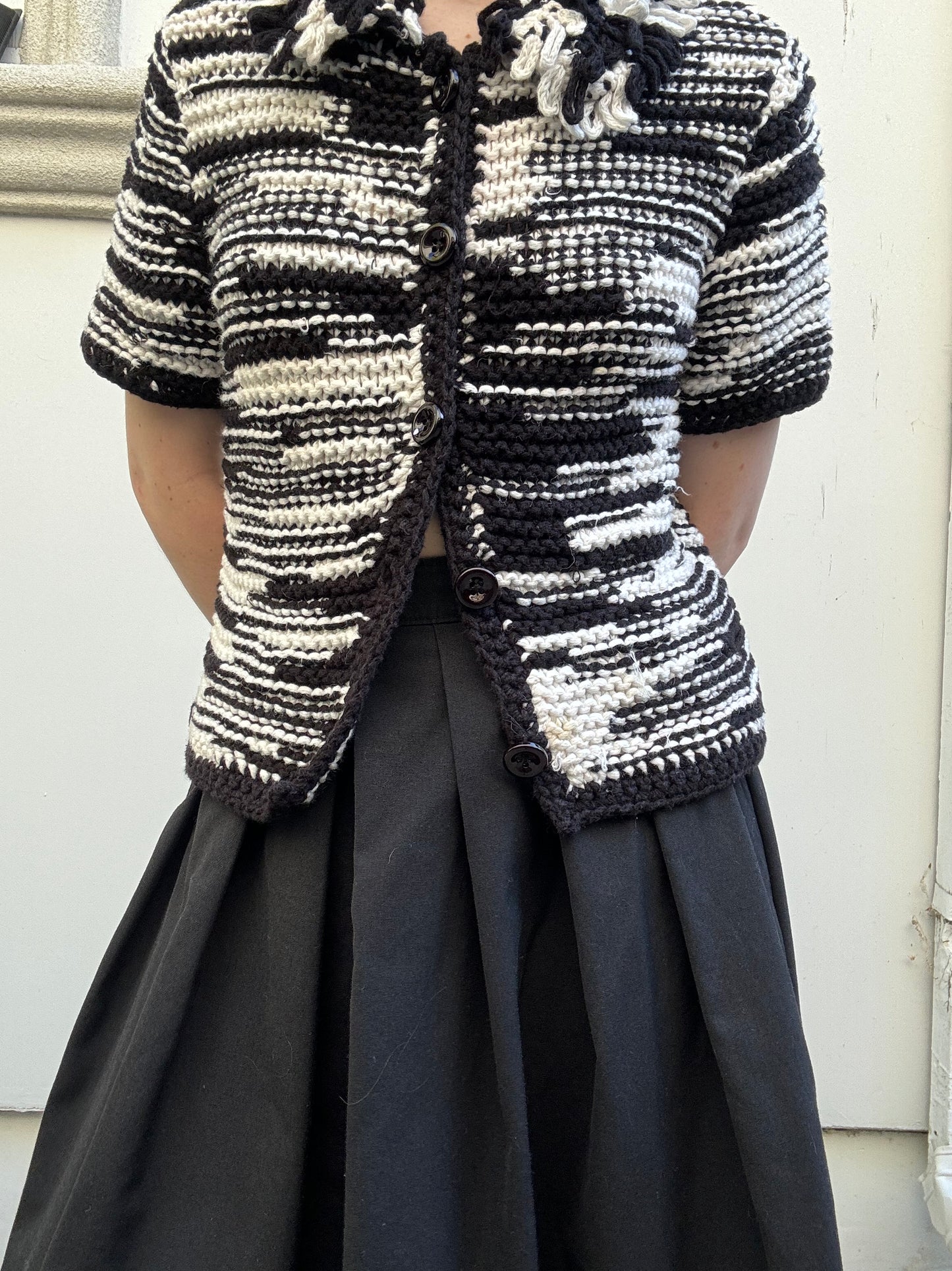 90’s Michael Simon Chunky Black and White Space Dye Knit