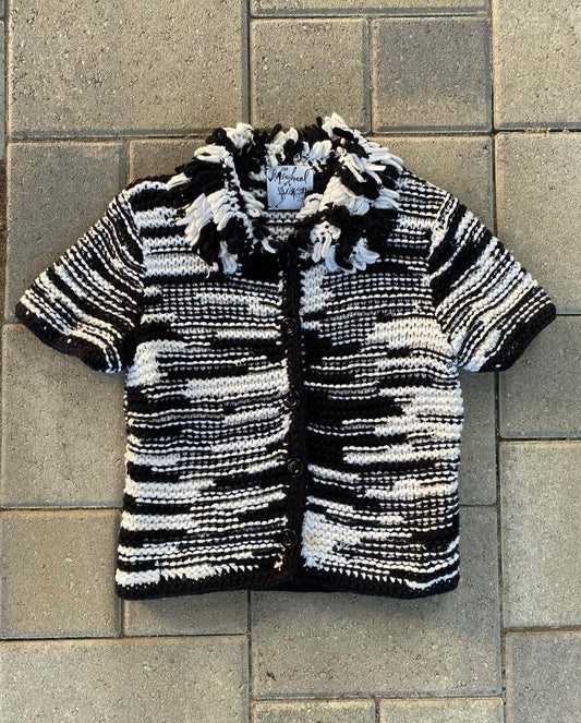 90’s Michael Simon Chunky Black and White Space Dye Knit